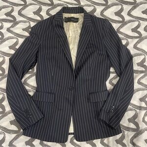 Navy Pinstriped Blazer from Zara